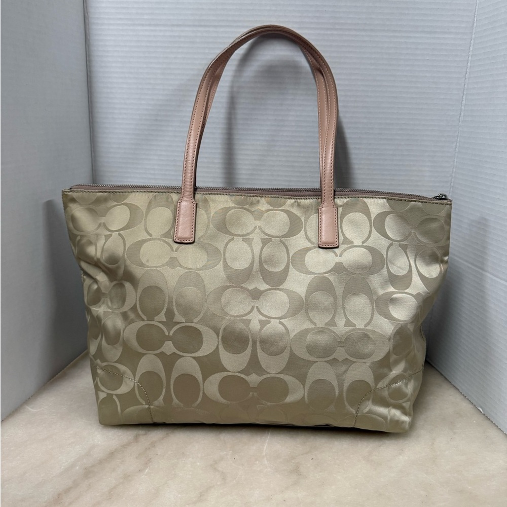 SOLDCoach Cream and Pink Tote Bag - Picture 3 of 8